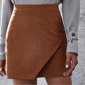 018 NWT Frenchy Solid Suede-Like Fabric Mini Skirt